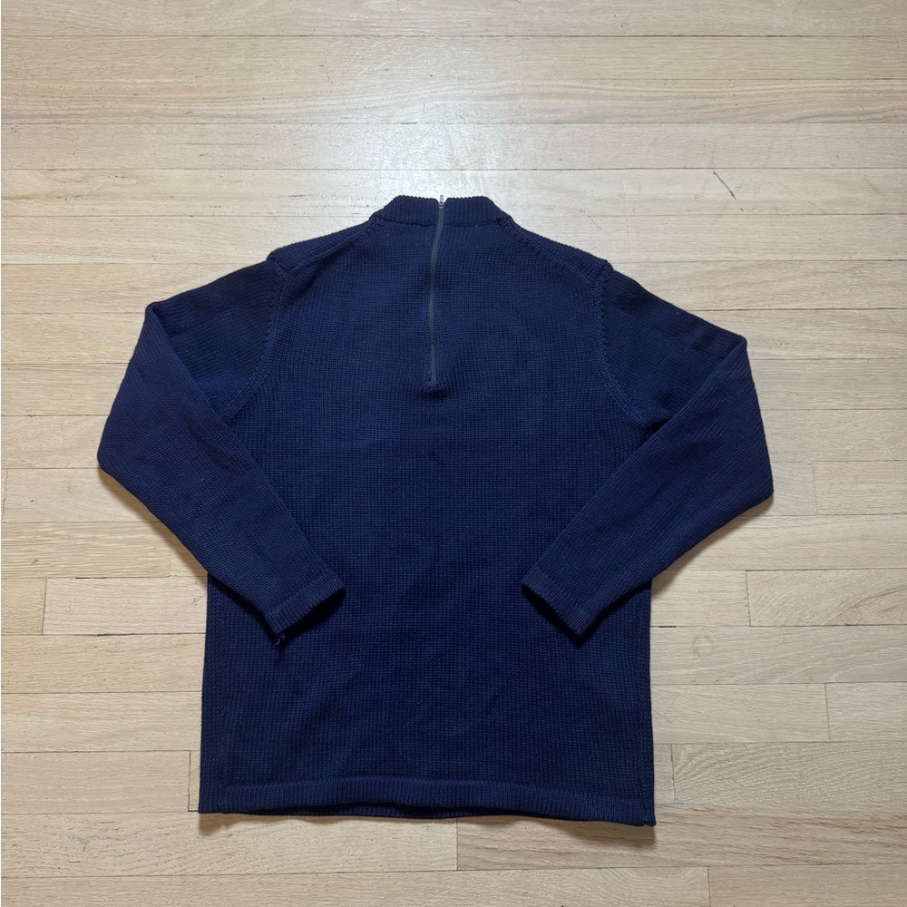 White Stag 70s vintage Men's Dark Blue Zip-Up Sweater size small